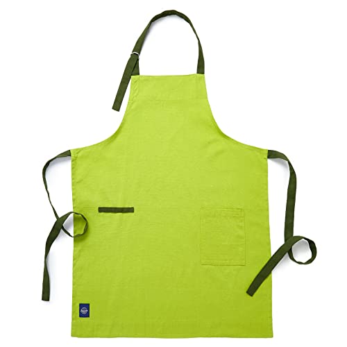 Encasa Homes Adjustable Kitchen Cotton Apron With Pockets & Towel Holder Of Size 27 X 33 Inch (Scotch Blue + Tan Straps) For Men & Women Chefs For Cooking & Baking In Home, Restaurants & Barbeque #TOP6
