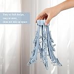 Clip and Drip Hanger with 24 Clips Plastic Swivel Hook, Socks Drying Rack Folding Windproof, Portable Folding Drying Rack Small Clothes Hanger, for Socks Bras Towels Underwear Gloves Blue