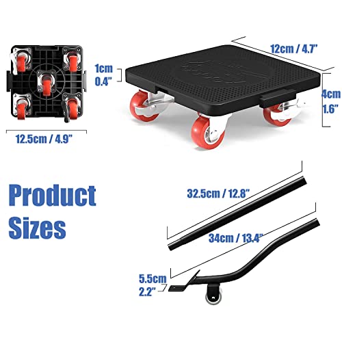 Heavy Furniture Lifter Mover Dolly Set, 360° Rotation 5-Wheel Dollies with Extendable Crowbar, 400kg/800Lbs Capacity Heavy Stuff Moving Tool Set by LSLANSOON - Image 3