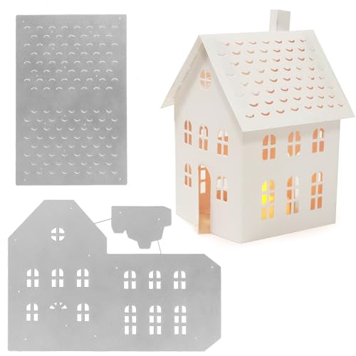 BHGT Christmas Cutting Dies Lantern Metal House Embossing Stencils 3D Stencil Cutting Dies as Table Decoration for DIY Scrapbooking Crafts BHGT Christmas Cutting Dies Lantern Metal House Embossing Stencils 3D Stencil Cutting Dies as Table Decoration for DIY Scrapbooking Crafts