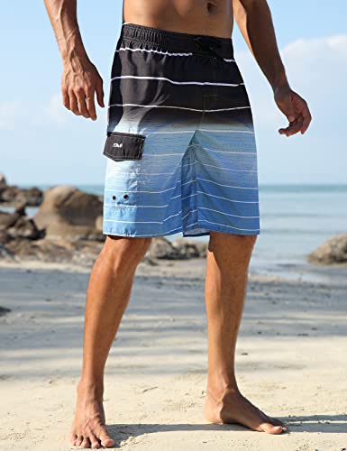 Image of Nonwe Men's Beachwear Quick Dry Striped Board Shorts