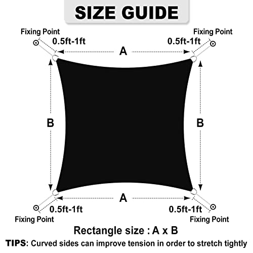 Outdoorlines Rectangle Sun Shade Sails For Patios 10 X 13 Ft Sun Uv Blocking Outdoor Canopy, Sunshades For Backyard, Lawn And Garden And All Outdoor Activities, Black #TOP4