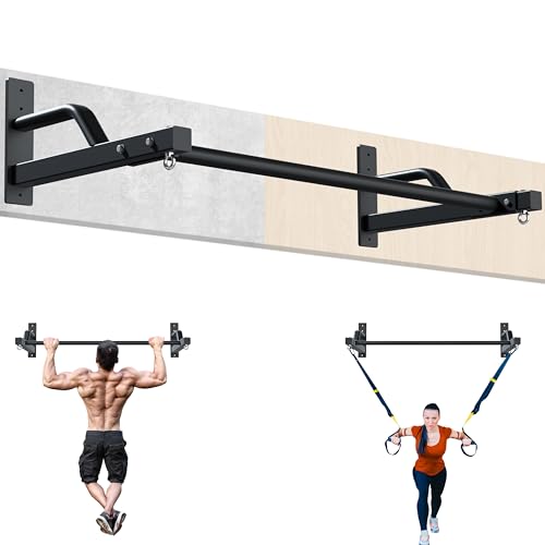 2025 Upgrade Pull Up Bar Wall Mounted - 600 lbs Heavy Duty Strength Training Pull-Up Bars, Ideal Rogue Pull Up Bar for Home and Commercial Gym, Easy Installation Chin Up Bar, Versatile Garage Pullup Bar