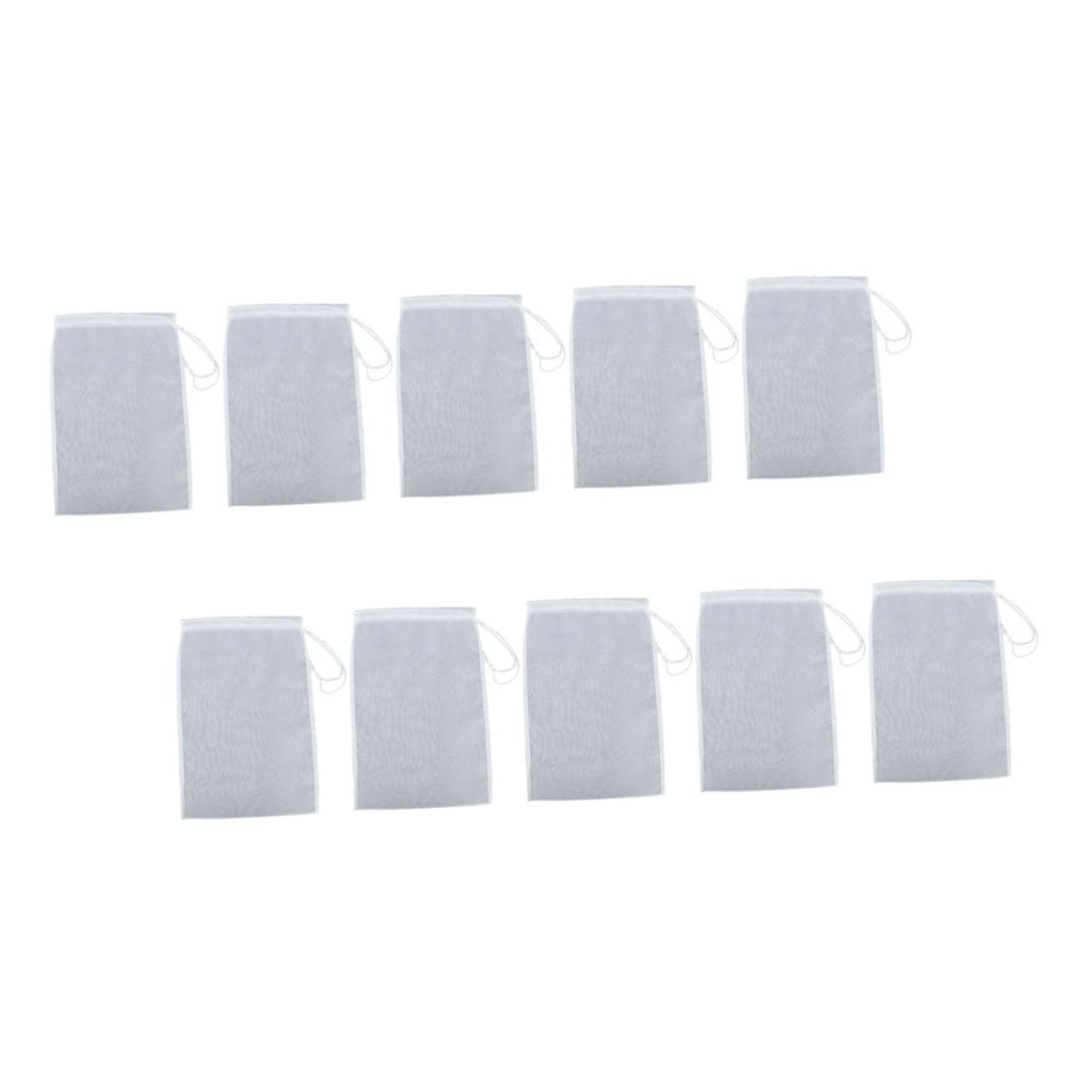 Alipis 10Pcs Nylon Mesh Filter Bags Fine Mesh Drawstring Filter Pouches for Soybean Milk Juice Milk Tea Strong Filtration Performance