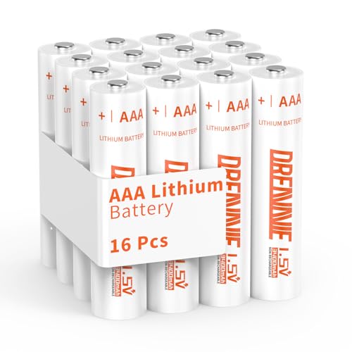 DREAMME AAA Lithium Batteries [Non-Rechargeable] 16 Pack - 1200mAh 1.5V ExtremeTemp Performance...