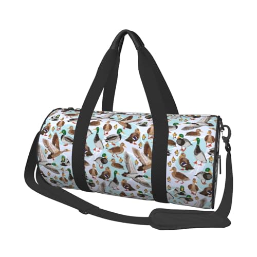 Large Duffle Bag for Travel - Mallard Ducks Wild Birds1 Gym Bag for Women Men, Foldable Travel Bags for Women Men with Zippered Multiple Pockets