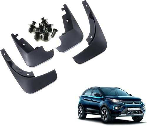 Image of WolkomHome Mud Flap Compatible with Nexon EV Max 2022 - Durable Splash Guards for Car Exterior Protection