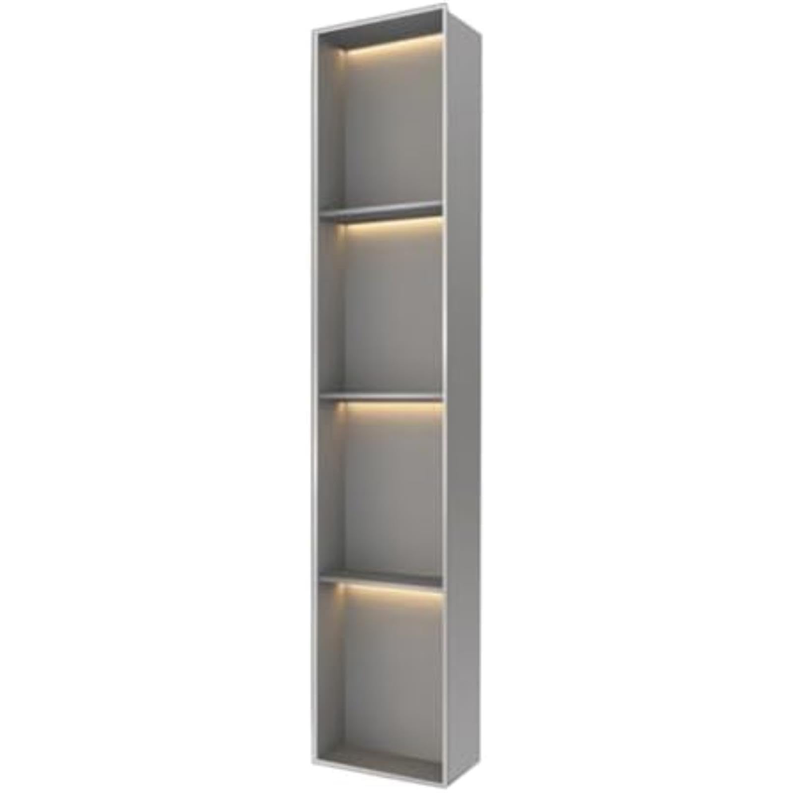 VITIWEDTY Built In Stainless Steel Bathroom Shower Niche Caddy with LED Lighting Top Mount Recessed Storage Shelf Wall