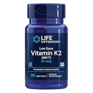 Life Extension Low Dose Vitamin K2 45 mcg – Supports Arterial & Cardiovascular Health – Heart & Bone Health Supplements…