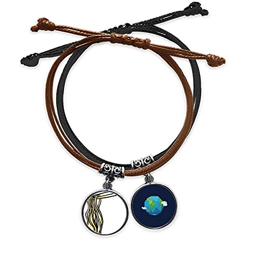 Pulsera plato de fideos chinos con acabado artesanal en piel auténtica