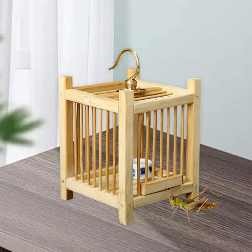 Generic Gaiola de bambu para, feita à mão, pequena, quadrada, para animais de estimação, exibição pr