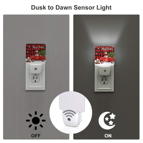 Image of Christmas Tree Red Turck LED Plug-in Night Light 2-Pack for Bathroom