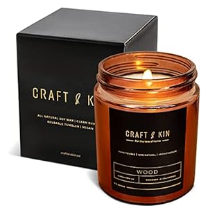 Premium Wood Candle | Cedar Scented Candle | 8 oz 45 Hour Burn | Soy Candle, Candles Gifts for Women | Soy Candles for Home Scented, Aromatherapy Candles | Scented Candles for Men | Candle For Bedroom