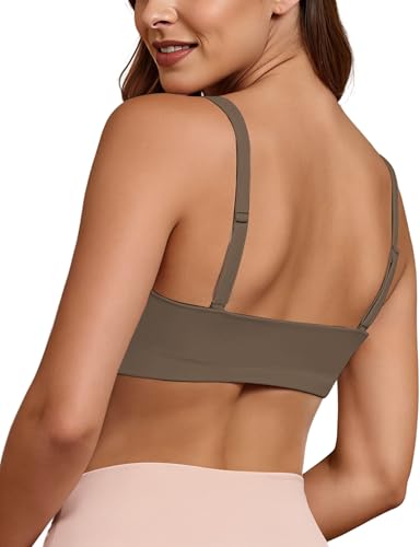 Image of Buauty Sports Bra for Women, U Neck Adjustable Spaghetti Strap Workout Bra with Removable Cups for Yoga Pilates Gym