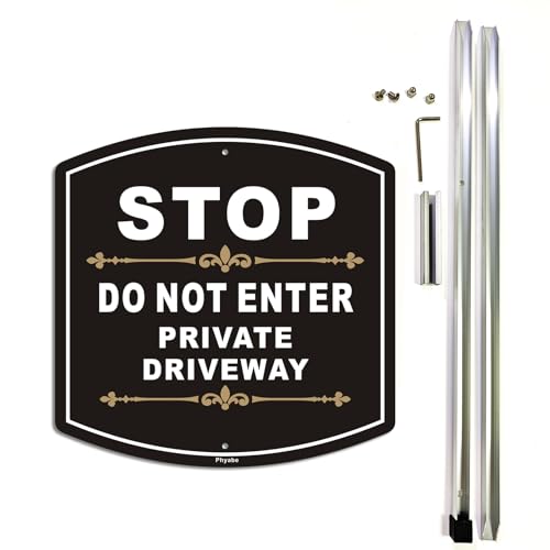 Panneau de signalisation Stop Do Not Enter Private Driveway en aluminium durable