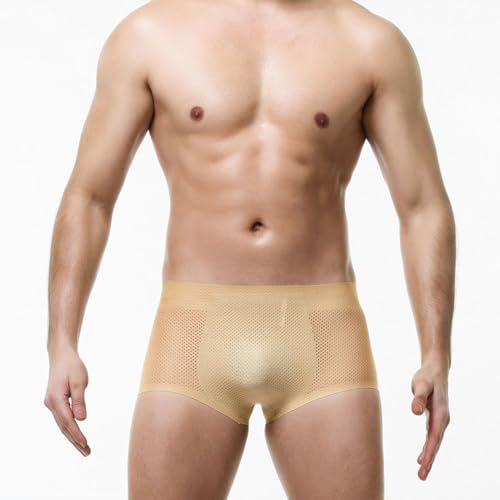 ONEFIT Men's Butt Padded Underwear Mesh Boxers Shapewear Butt Lifter Briefs Mid Waist Trunks2