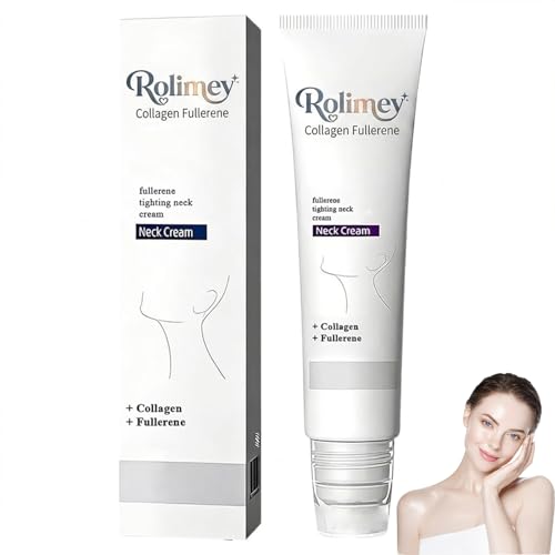 Rolimey Collagen Fullerene Neck Cream 2026 New Advanced Firming & Wrinkle-Reducing Cream with Collagen Peptides Moisturizing & Pore Minimizer Natural Anti-Wrinkle Serum for All Skin Types (1 Pack)