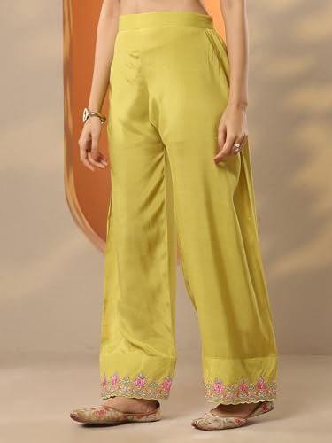 Image of Libas Embroidered Crepe Straight Kurta With Trousers and Dupatta | ethnic wear | bridal suit | wedding dress | occasion wear