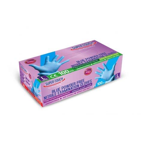 Nitrile Gloves Blue Powder Free, 10X100 Large Blue
