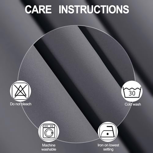 Image of LEMOMO Grey Blackout Curtains 42 x 72 Inch Length /Set of 2 Curtain Panels /Thermal Insulated Room Darkening Blackout Curtains for Bedroom