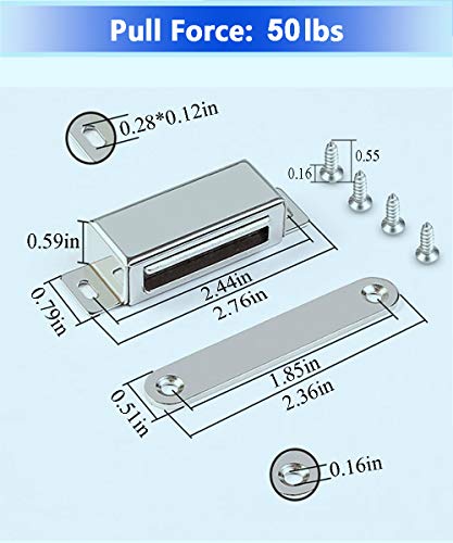 WOOCH Magnetic Door Catch - 50lb High Magnetic Stainless Steel Heavy Duty Catch for Kitchen Bathroom Cupboard Wardrobe Closet Closures Cabinet Door Drawer Latch (Black, 4-Pack) - Thumbnail 3