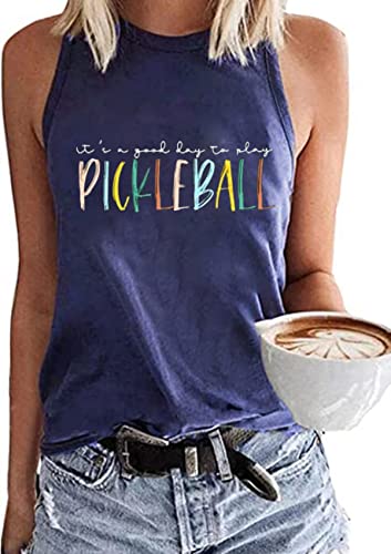 Women It’s a Good Day to Play Pickleball Tank Top Cute Pickleball Lover Vest Shirt Summer Casual Sport Sleeveless Top