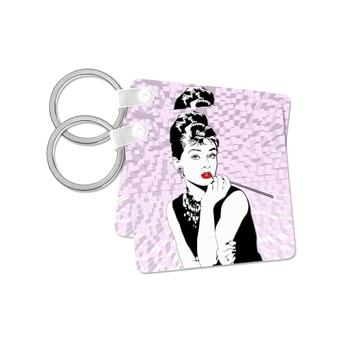 Porte-clés actrice britannique style vintage pour sac et clés