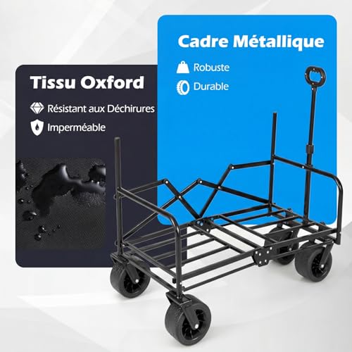 Chariot de plage pliable pour transporter vos charges - 3