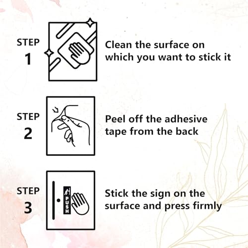 Image of Golden Black Push Pull Acrylic Sign Board | Waterproof Door Sign with Strong Adhesive for Office Hospital Restaurant Hotel Mall Shop | Premium 5cm x 16.5cm Signage