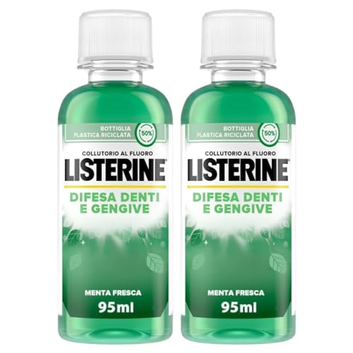 Colluttorio Al Fluoro, Difesa Denti e Gengive, Menta Fresca. Protezione Per Denti Più Forti e Gengive Più Sane In Sole 2 Settimane 95ml (2 Unità)