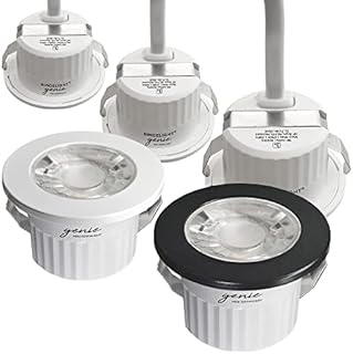 MINI Recessed Spotlight, Small Downlight for Ceiling,Cabinet,Showcase,Shelf, Hole Cutout 35-40mm, MR11 replacements, White and Black Ring Replaceable, IP54 Waterproof, Warm White 2700K, RA92, 5 Pack
