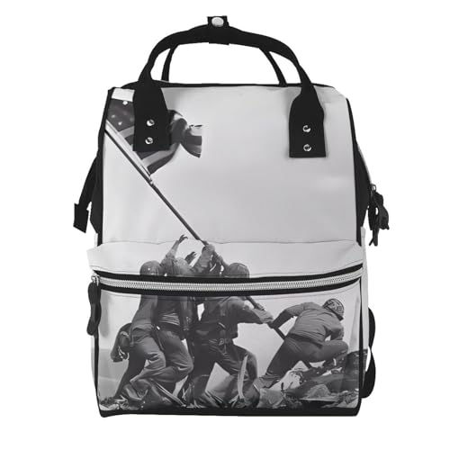 Sac à dos de grande capacité imperméable et sac à langer noir pour maman et papa