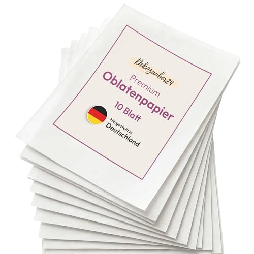 Dekozauber24 Premium Oblatenpapier für Torten DIN A4 10 Blatt Esspapier Tortendeko vegan glutenfrei Wafer Paper essbar