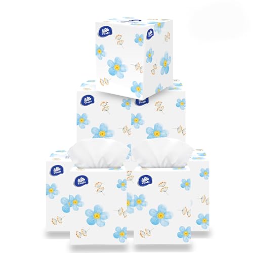 Image of Vinda Ultra Care 3-Ply Facial Tissues, Large 8.26 inch x 7.48 inch Sheets, 82 Tissues per Cube, 8 Cube Boxes (656 Tissues Total), Soft & Strong for Home, Office, and Car