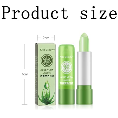 3 PCS Aloe Vera Lip Balm,Hydrating Lip Balm for Dry Lip,Long Lasting Lip Balm Stick,Long Lasting Lip Gloss,Aloe Vera Moisturizing Color Changing Lip Balm Gloss Lipstick Beauty Tool - Image 3