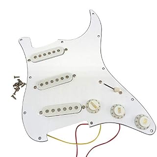 MULOUTSPO Simple Bobine de Ramassage SSS Guitare éLectrique Loaded PréCâbléS Pickguard Plate Scratch Strat 11 Trous 3PLI… - Les Beatles, Paul McCartney, John Lennon, RIngo Starr, George Harrison