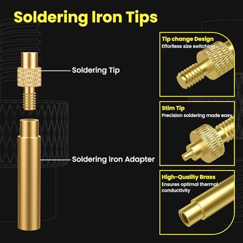 Image of 2 Sets Heat-Set Insert Tips, 3D Printer Soldering Tips for Thread Inserts M2 M2.5 M3 M4 M5 M6 M8, Heat Soldering Iron Tips Set with Storage Box for Plastic 3D Printer Components