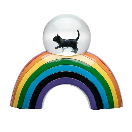 PETQTBB,Perfect Memorial Cat Urn with Rainbow Bridge Snow Globe Design Cat Memorial…
