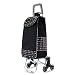 Produktbild First Choice Warenkorb Kleine Zugwagen Handgepäckwagen Einkaufen Trolley Haushalt Trolley Anhänger Faltbare Kristallrad Supermarkt Aluminiumlegierung (Farbe: Schwarz, Größe: 38 * 23 * 95cm) plm46