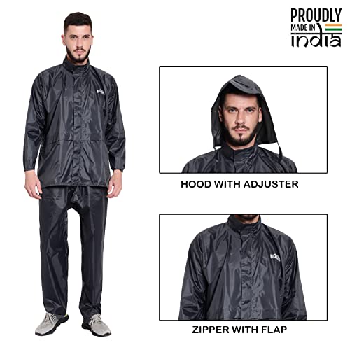 Image of Rain Suit for Men & Women | Waterproof Raincoat Jacket & Pant Set | Lightweight Windproof Rainsuit | Quick Dry | Reusable Monsoon Wear