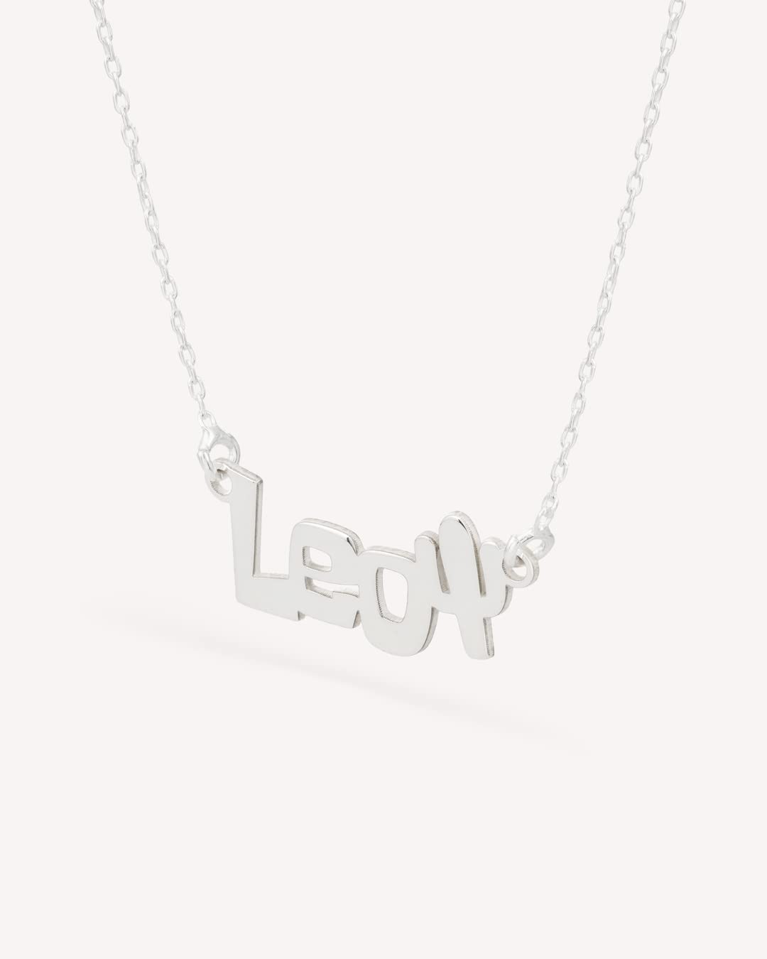 Colgante Personalizado con Nombre - Plata de Ley 925/1000 para Mujer – Collar Artesanal con Cadena Ajustable - Hecho en España (Modelo Cactus, Plata de Ley)