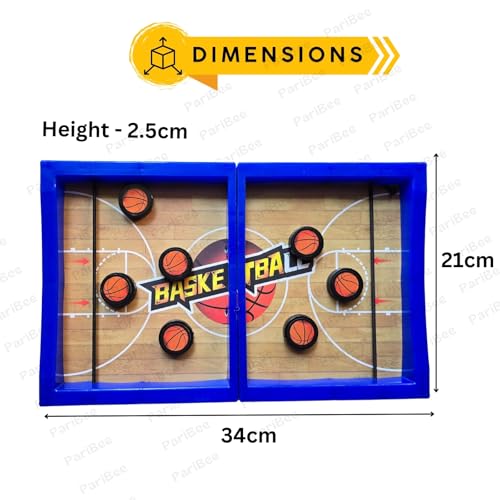 Image of String Game Basketball | Table Board Game | Fastest Fingers First Fast Sling Puck Board Game for Kids & Adults | Tabletop Slingshot Games Toys for Boys & Girls
