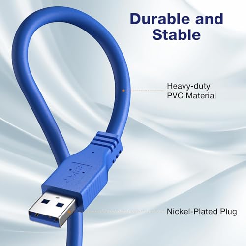Image of RODMED USB Extension Cable 50 CM, USB 2.0 Type A Male to Female Extender Cord Adapter, Compatible with Printer, Keyboard, Mouse, Flash Drive, Hard Drive, Controller (Blue)