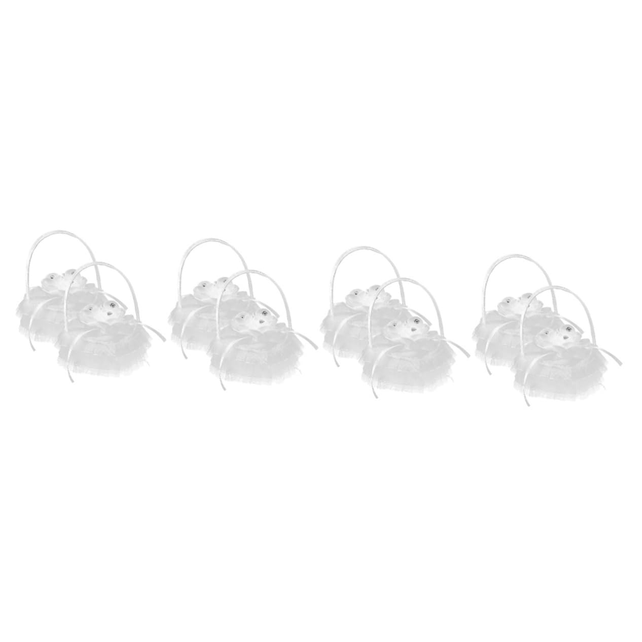 ABOOFAN 8pièces Coussin De Mariage Forme De Cœur avec Boîte à Anneaux Décorative Dentelle pour Cérémonies Idéale pour Décoration De Mariage Et Événements Spéciaux