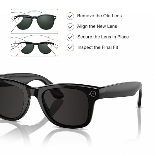 Image of YEIN Replacement Lenses for Ray-Ban Meta RW4006 /RW4012(50mm), Photochromic /Blue Light Blocking /Polarized Sunglasses Lenses