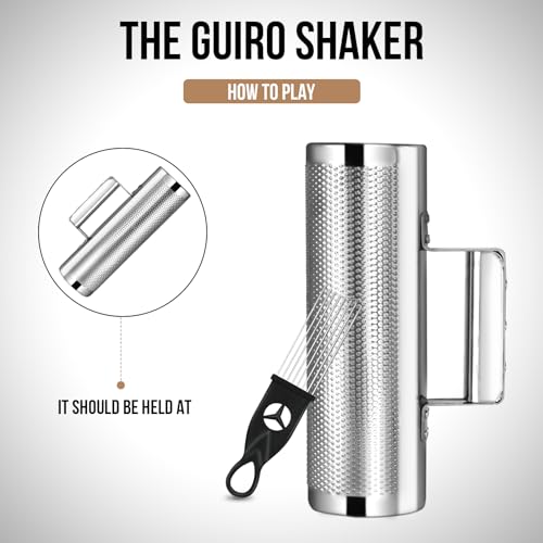 image for Soulmate Guiro Instrument Stainless Steel Guiro 8