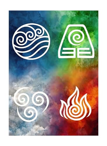 Katomula 100 MTG Card Sleeves with 100 Inner Sleeve Textured Back Art Sleeves Fit Standard Size Cards- Elements