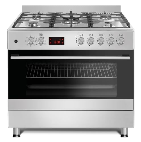 Gasline GAG90GOXEL Standherd Gasherd 90cm mit 5 Brennern Elektro Backofen Erdgas Flüssigas