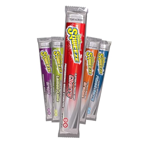 Sqwincher Sqweeze Low Sodium Electrolyte Freezer Pops 5 Flavor Variety Pack - Lemon Lime Grape Cherry Mixed Berry Orange (150 Total Freezer Pops)