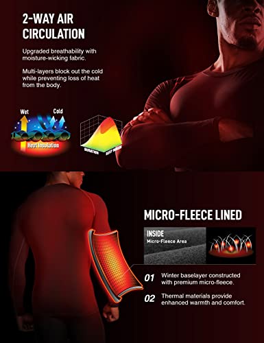 Athlio LYD03 Men'S Thermal Long Sleeve Compression Shirts, Winter Gear Sports Base Layer Top thumb #3